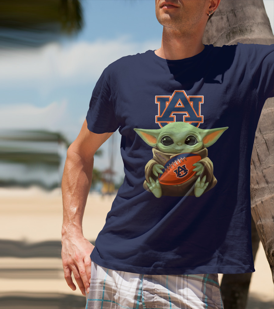 Auburn Baby Yoda Football T-Shirt