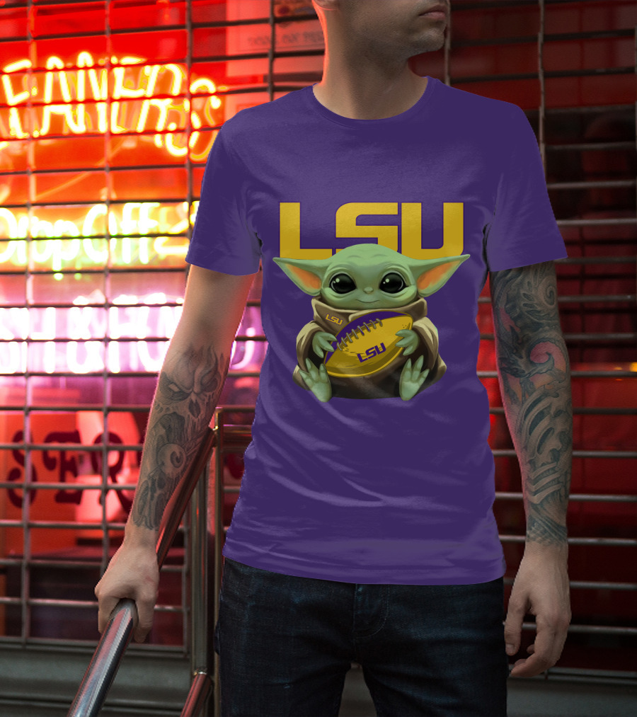 Lsu Baby Alien With Football T-Shirt