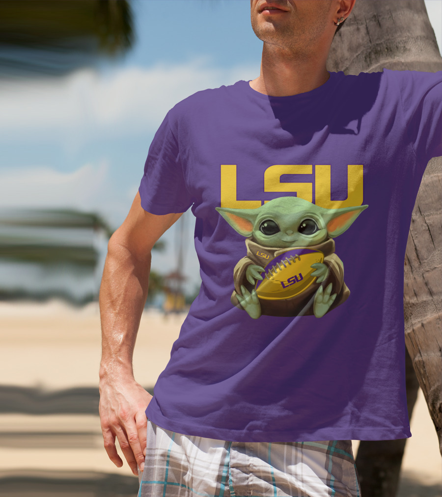 Lsu Baby Alien With Football T-Shirt