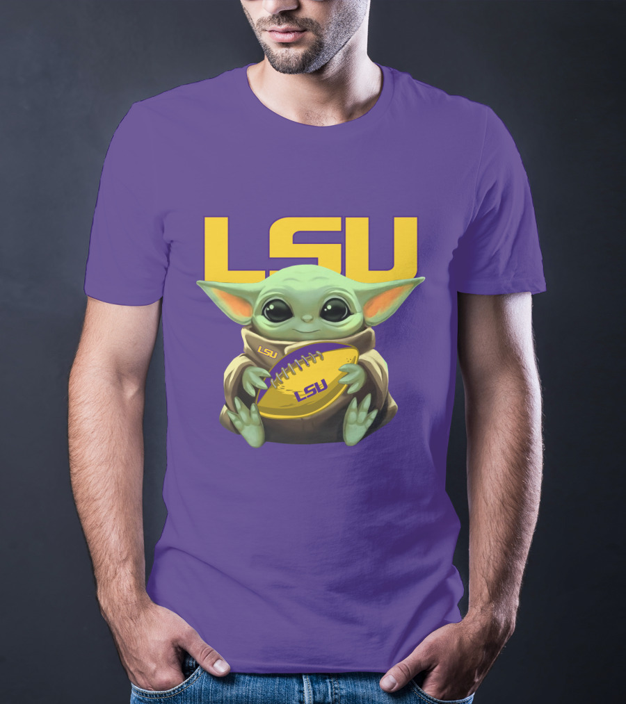 Lsu Baby Alien With Football T-Shirt