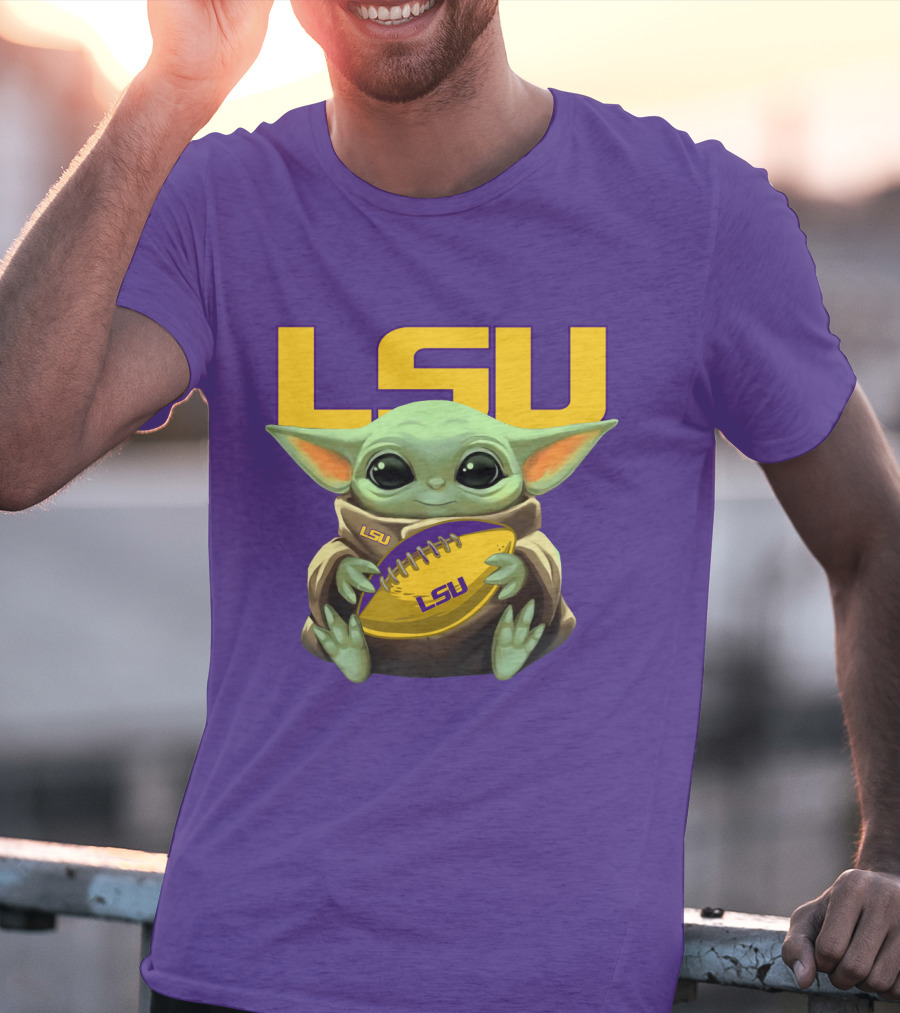 Lsu Baby Alien With Football T-Shirt