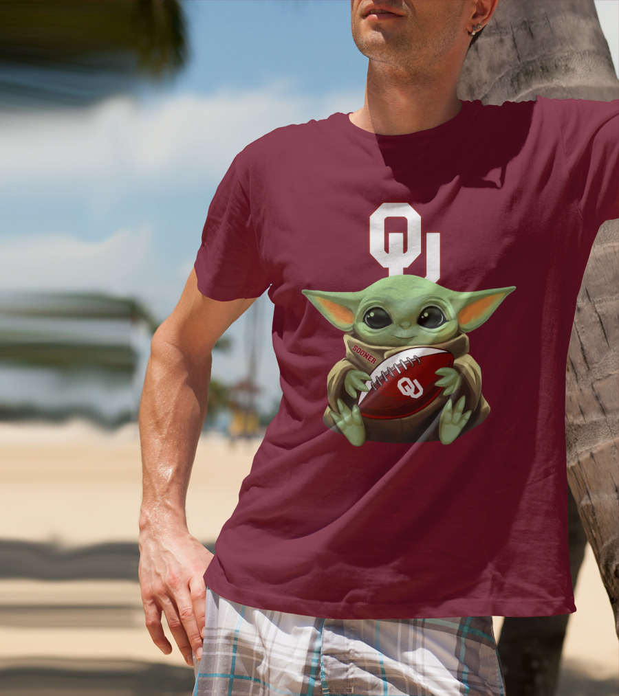 Ou Sooner Football Baby Yoda T-Shirt