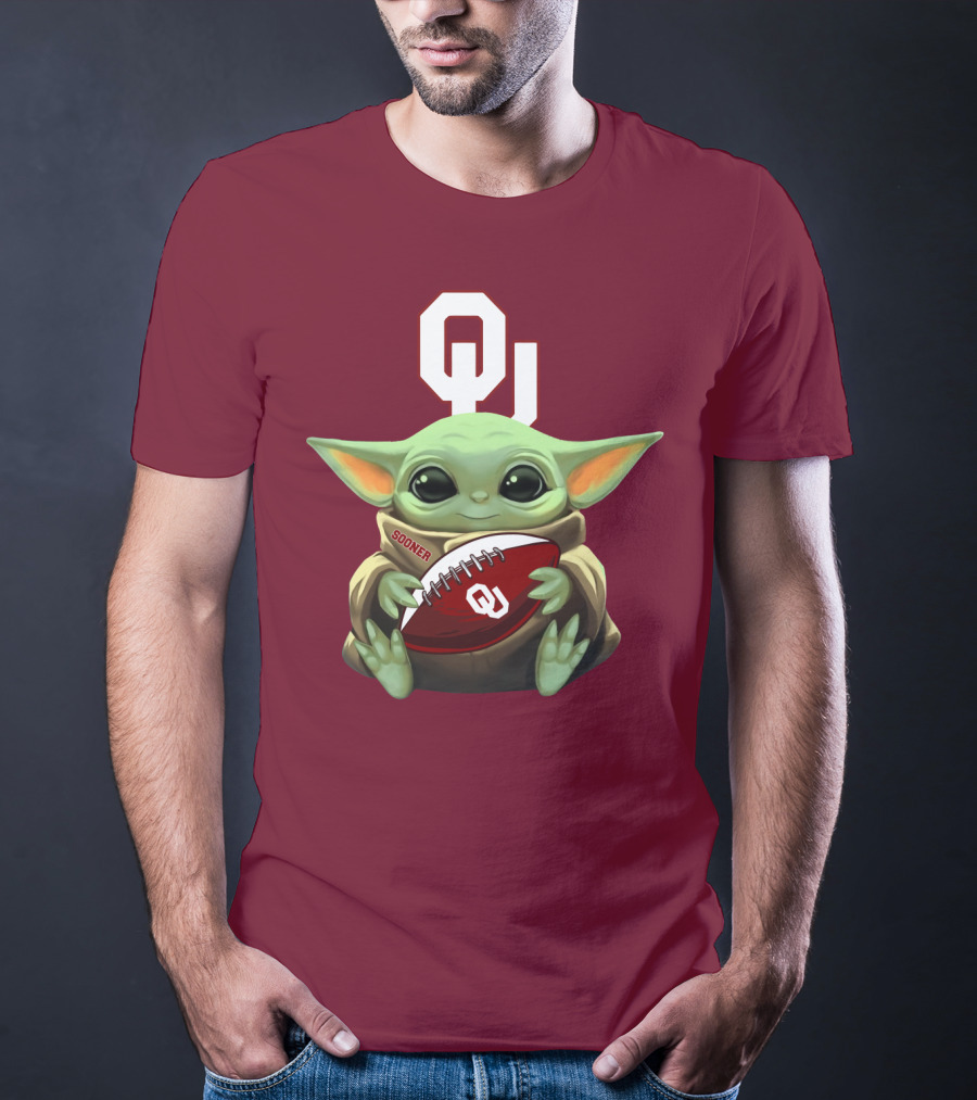 Ou Sooner Football Baby Yoda T-Shirt