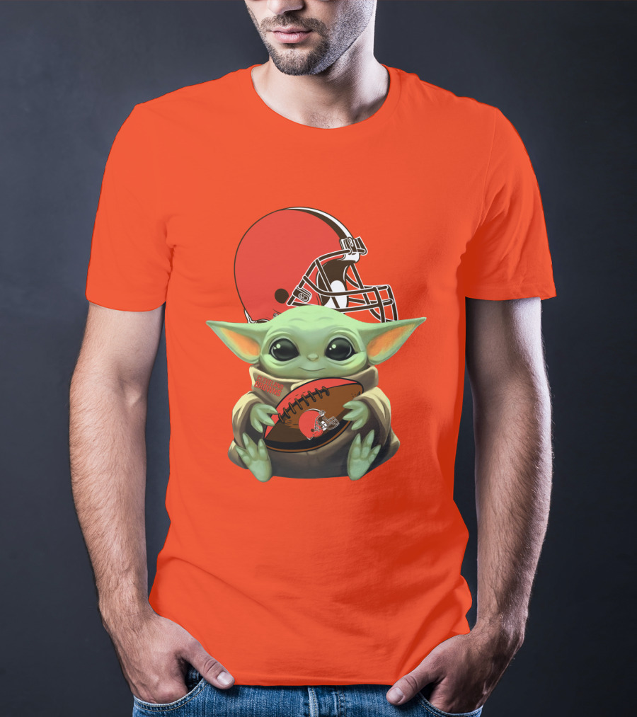 Cleveland Browns Football Baby Yoda T-Shirt