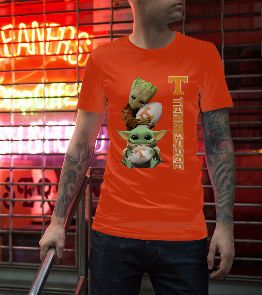 Groot Baby Yoda Tennessee Football T-Shirt