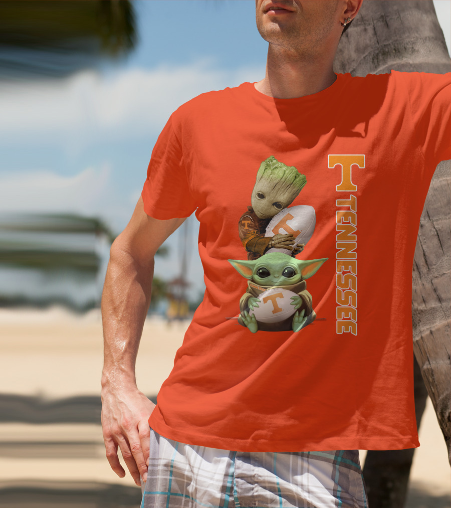 Groot Baby Yoda Tennessee Football T-Shirt