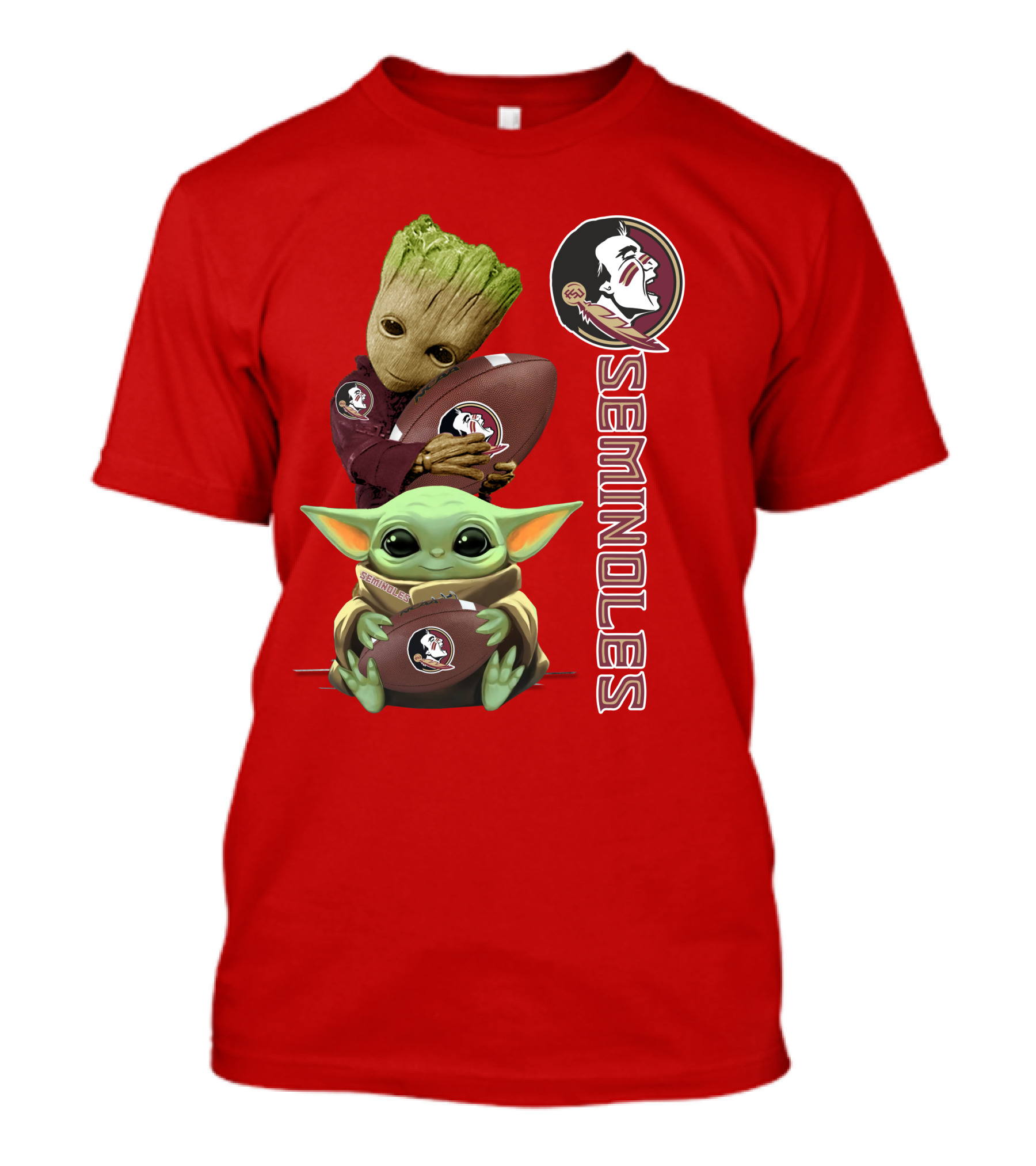 Seminoles Baby Groot And Baby Yoda Football Collaboration T-Shirt