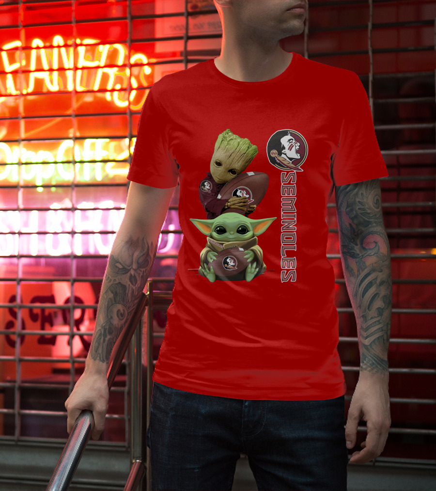 Seminoles Baby Groot And Baby Yoda Football Collaboration T-Shirt