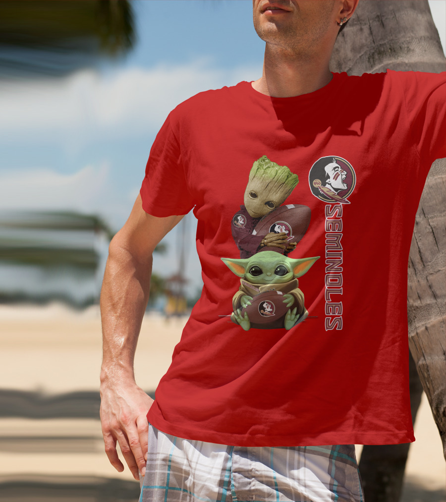 Seminoles Baby Groot And Baby Yoda Football Collaboration T-Shirt