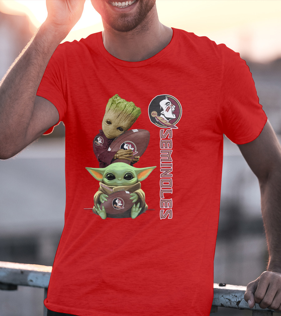 Seminoles Baby Groot And Baby Yoda Football Collaboration T-Shirt