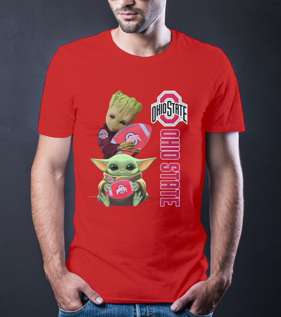 Ohio State Groot Baby Yoda Football T-Shirt