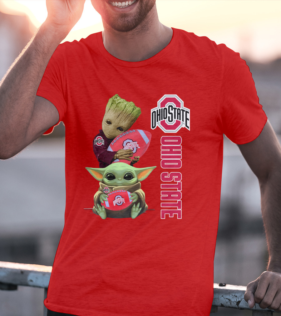 Ohio State Groot Baby Yoda Football T-Shirt