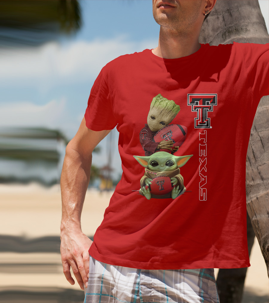 Groot Baby Yoda Texas Tech Football T-Shirt