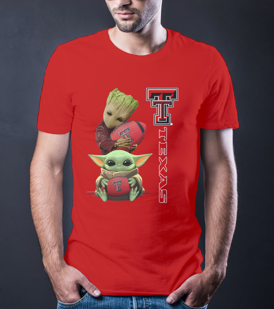 Groot Baby Yoda Texas Tech Football T-Shirt