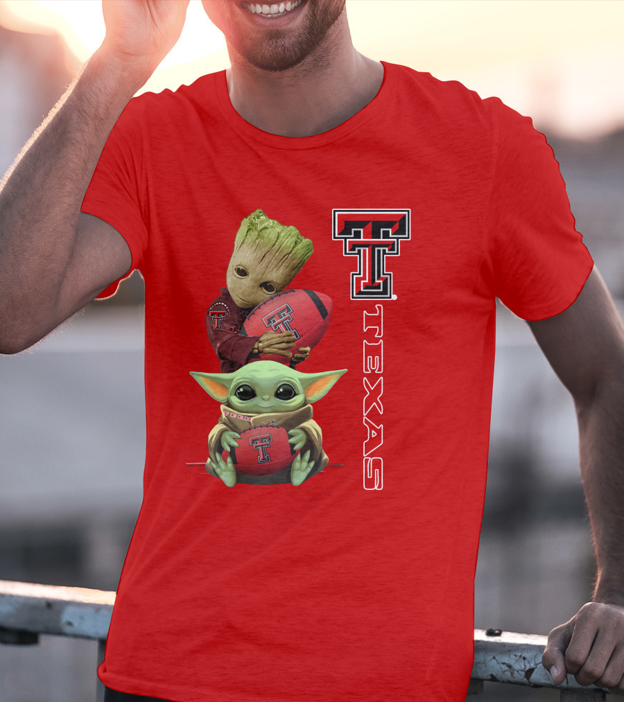 Groot Baby Yoda Texas Tech Football T-Shirt
