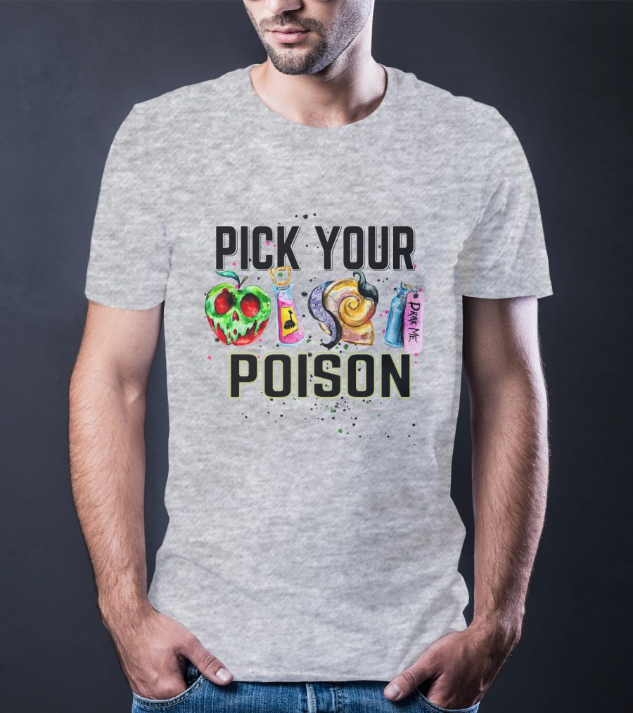 Pick Your Poison Halloween Skull Apple Potion Snail Drink Me T-Shirt