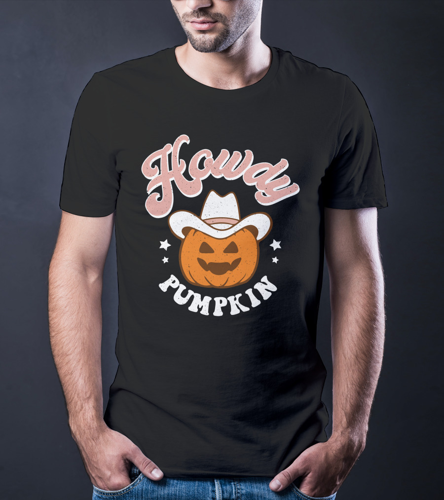 Howdy Pumpkin Halloween Western Cowboy Jack-o'-Lantern T-Shirt