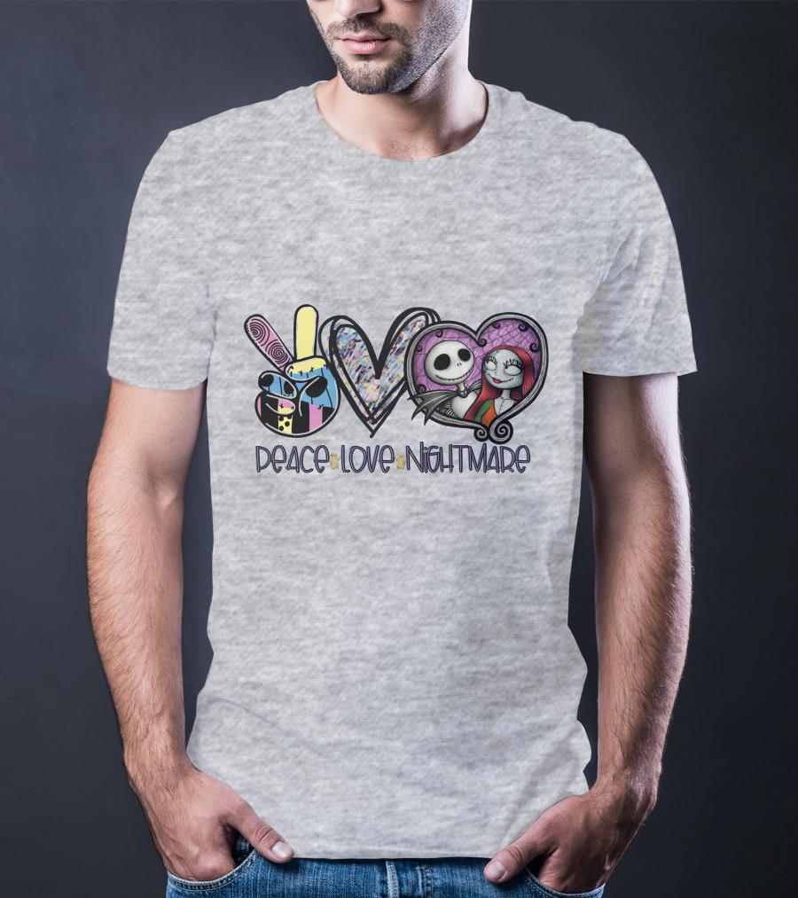 Peace Love Nightmare Before Christmas Halloween T-Shirt