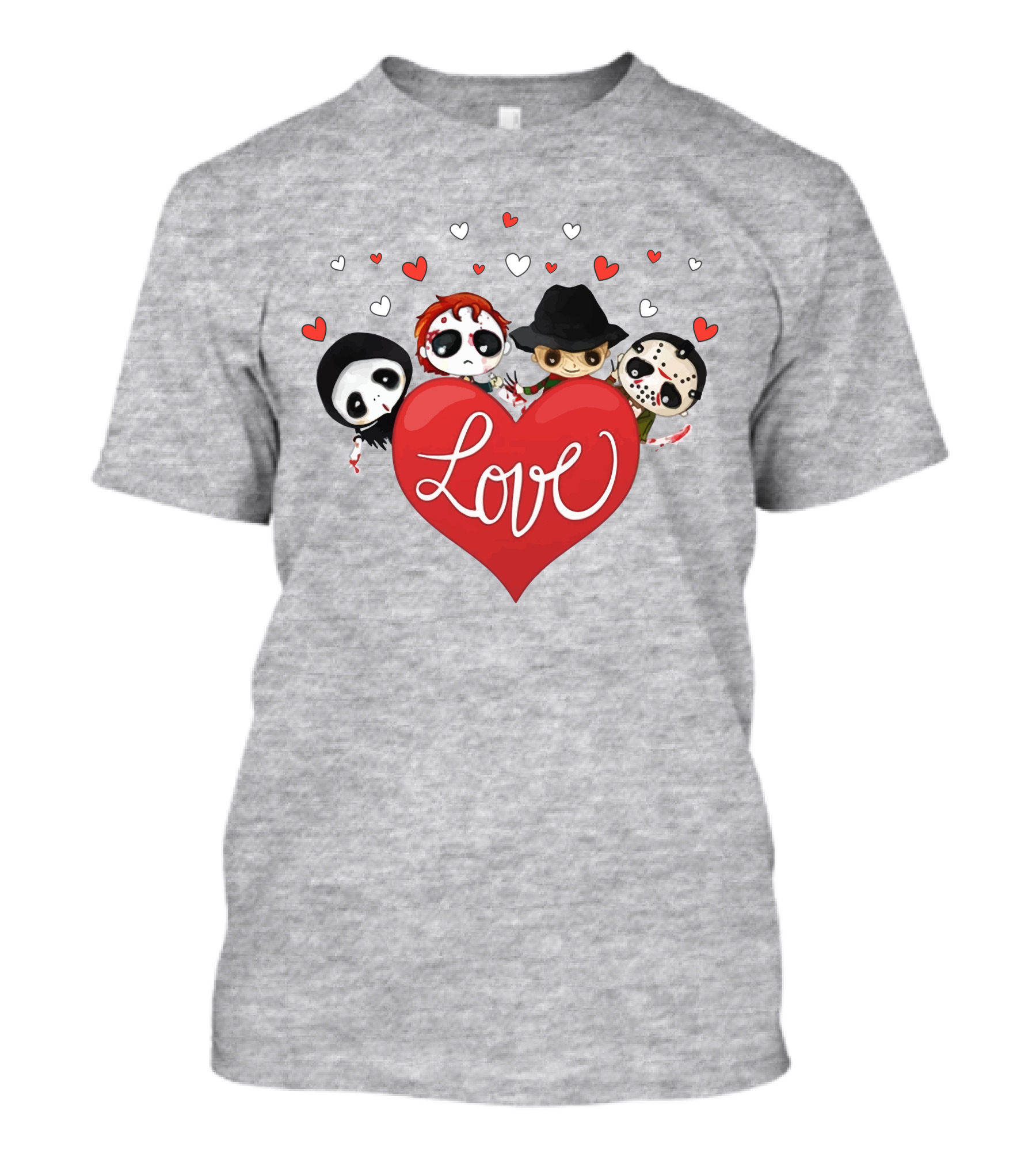 Love Horror Movie Chibi Quartet Valentine T-Shirt