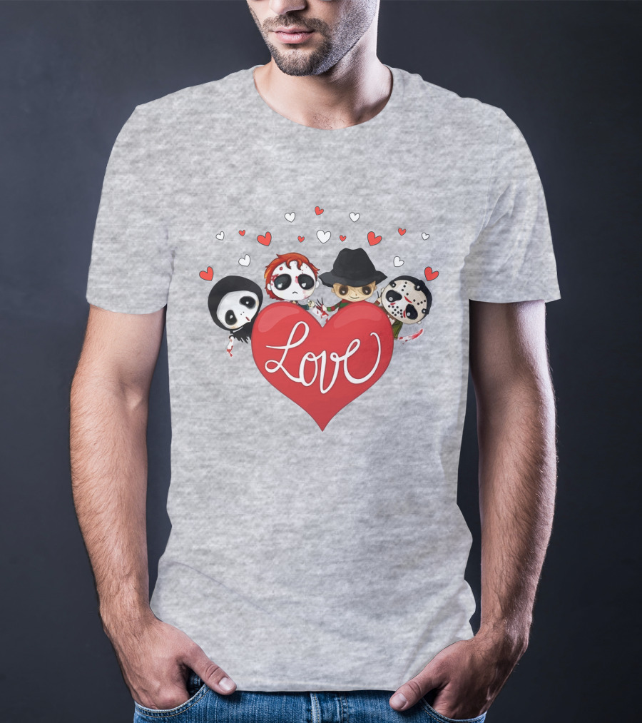Love Horror Movie Chibi Quartet Valentine T-Shirt