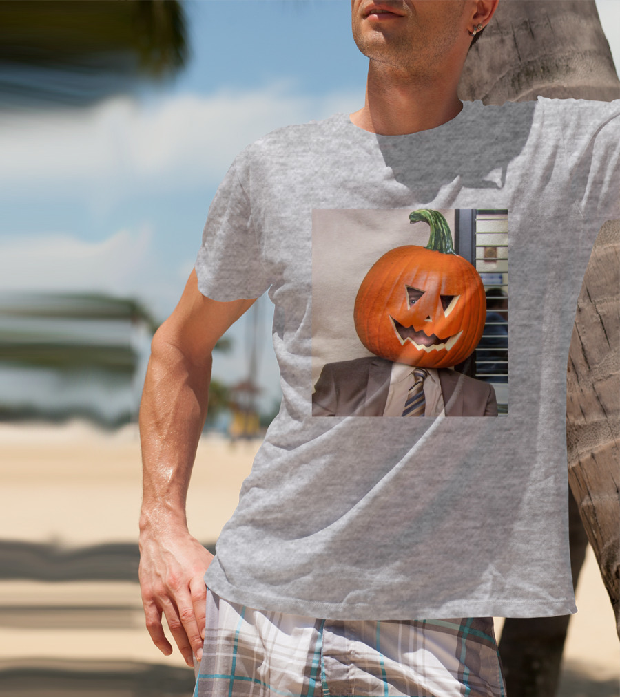 Office Halloween Pumpkin Head Costume T-Shirt