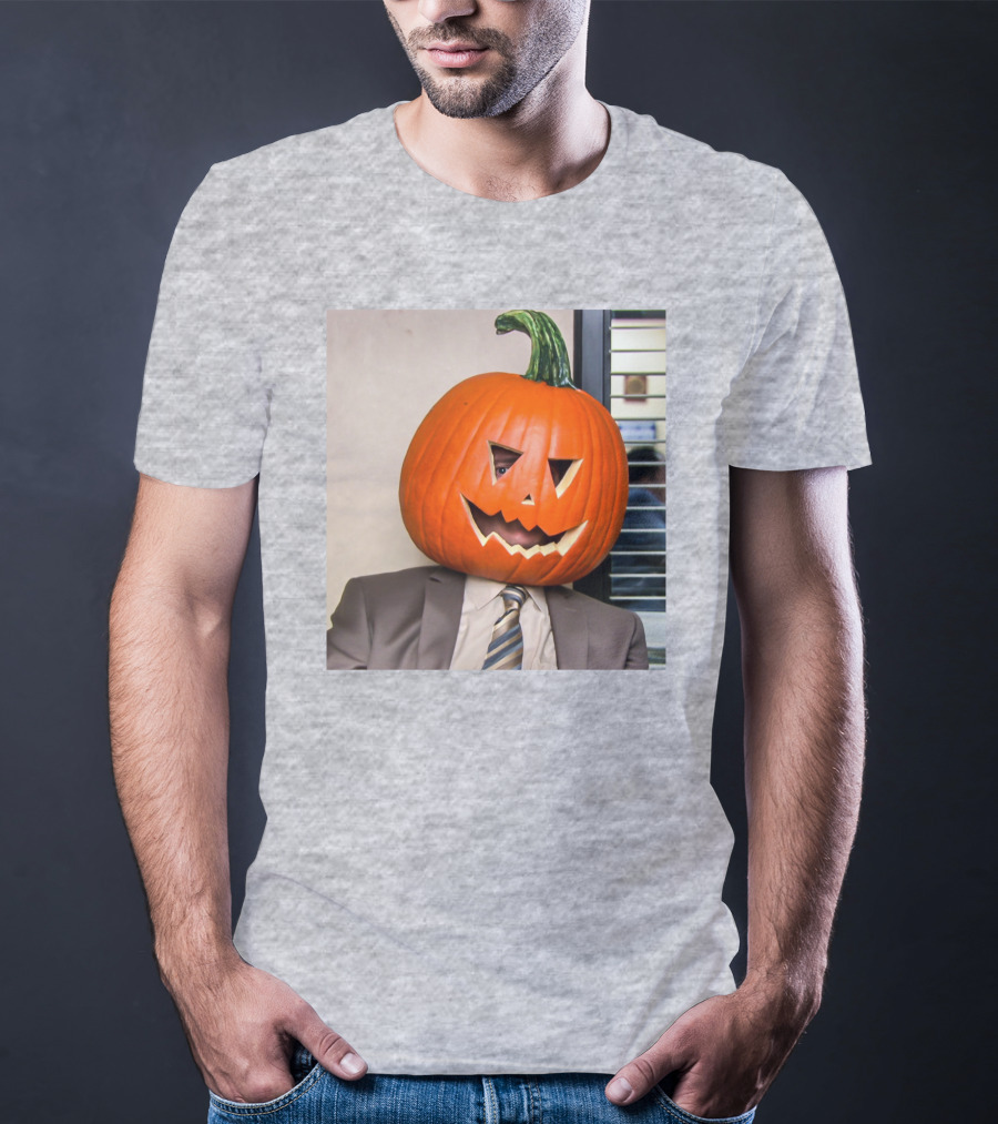 Office Halloween Pumpkin Head Costume T-Shirt