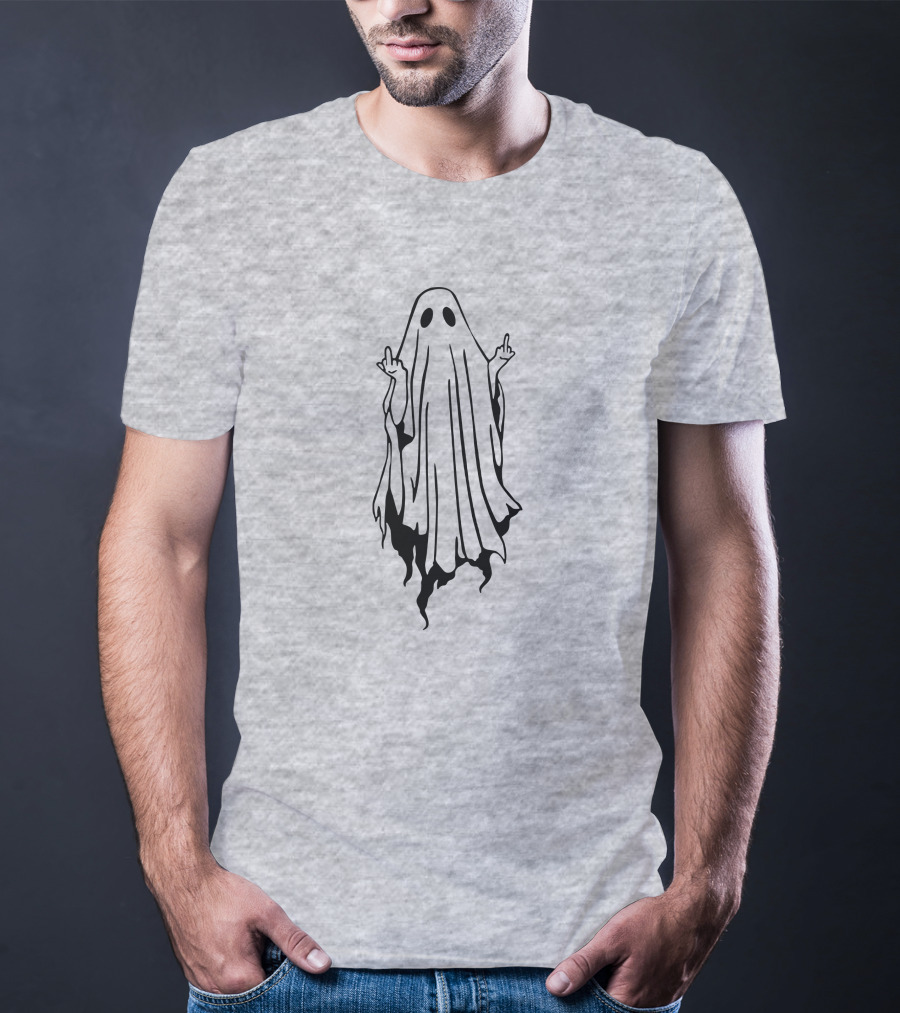 Middle Finger Ghost Gesture T-Shirt