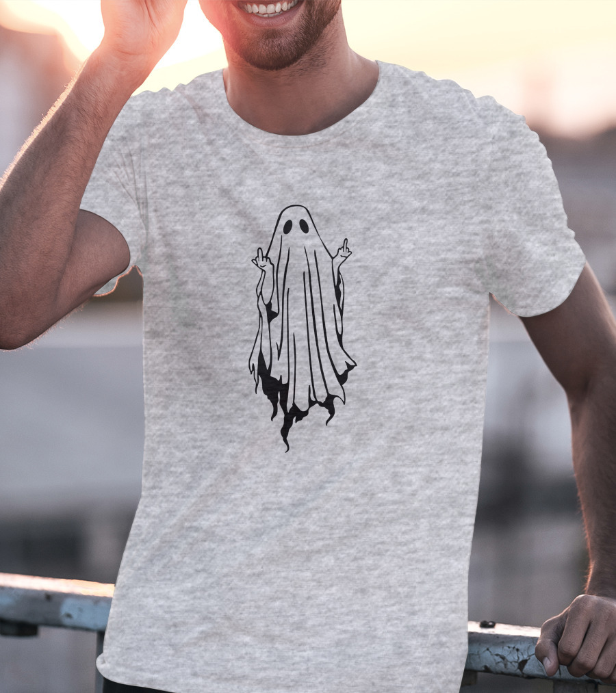 Middle Finger Ghost Gesture T-Shirt