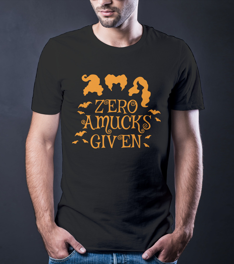 Zero Amucks Given Hocus Pocus Witch Silhouettes And Bats T-Shirt