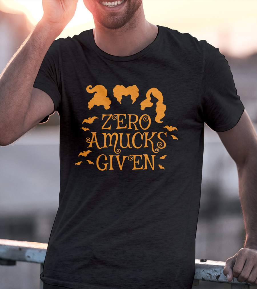 Zero Amucks Given Hocus Pocus Witch Silhouettes And Bats T-Shirt