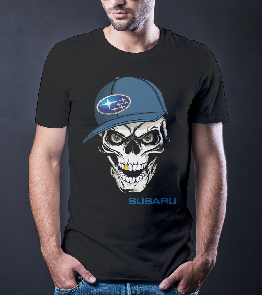 SUBARU Skull With Cap T-Shirt