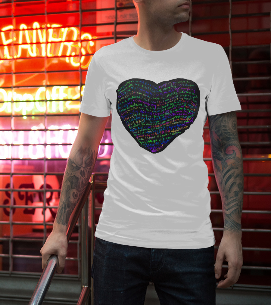 C.P White Heart Shaped T-Shirt