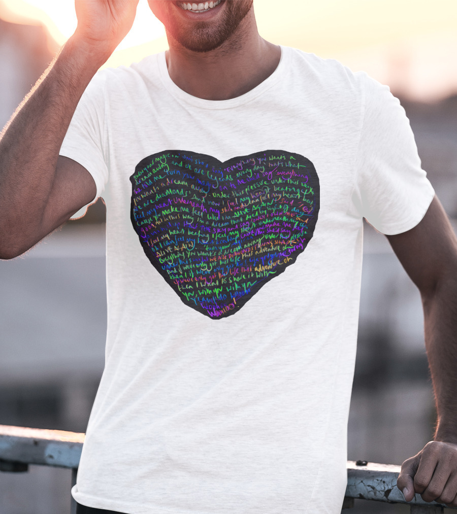 C.P White Heart Shaped T-Shirt