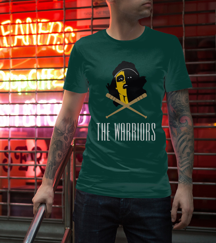 The Warriors Movie Concept Art Face And Crossed Bats T-Shirt