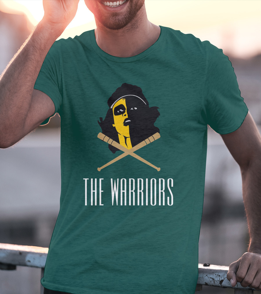 The Warriors Movie Concept Art Face And Crossed Bats T-Shirt