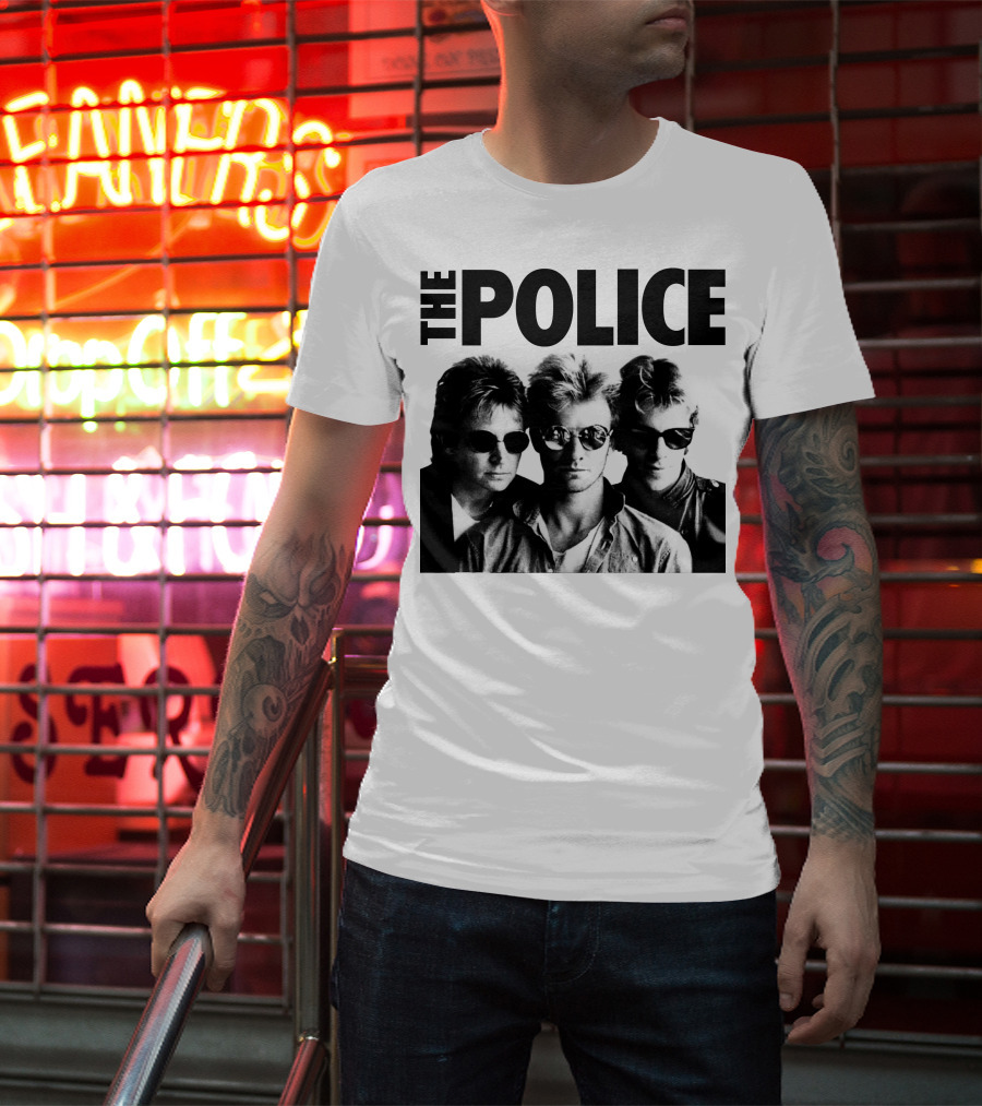 The Police Band Black And White Photo T-Shirt