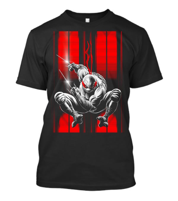 Raphael Ninja Turtle Red Bandana Sais Black And Red Stripes T-Shirt
