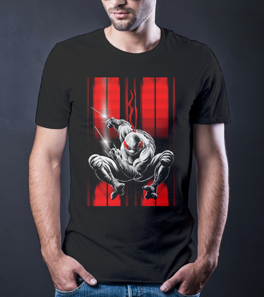 Raphael Ninja Turtle Red Bandana Sais Black And Red Stripes T-Shirt
