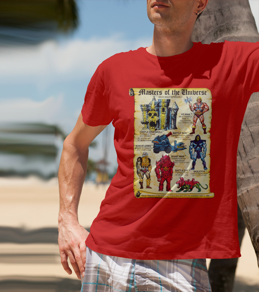 Masters Of The Universe He-Man Castle Grayskull Skeletor Battle Ram Man-At-Arms Beast Man Battle Cat T-Shirt