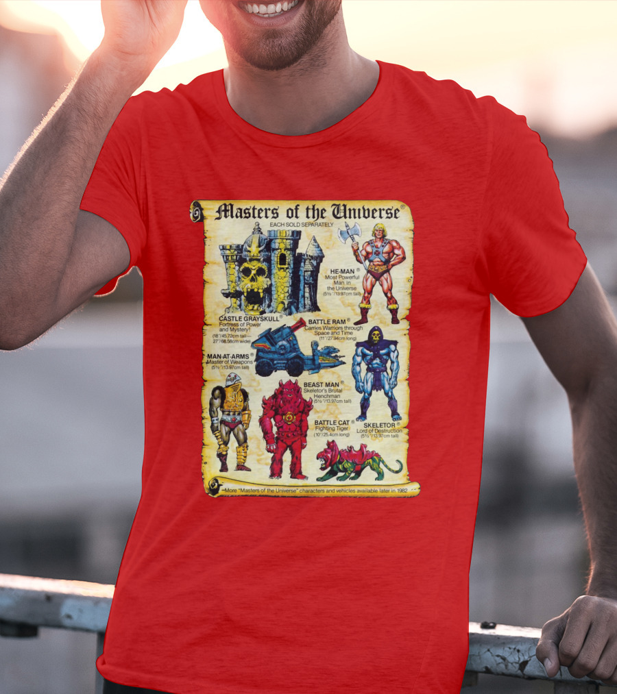 Masters Of The Universe He-Man Castle Grayskull Skeletor Battle Ram Man-At-Arms Beast Man Battle Cat T-Shirt