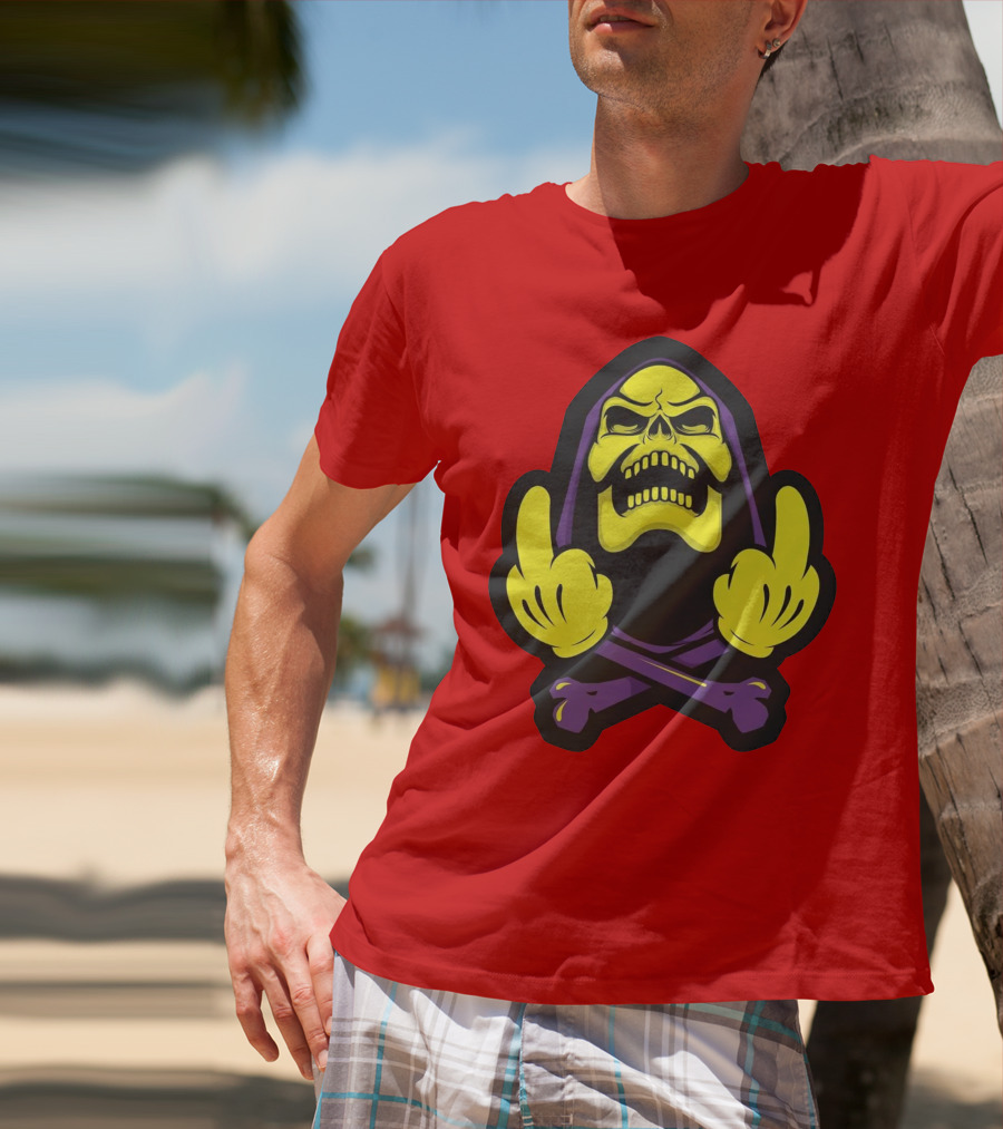 Skeletor Masters Of The Universe Skull Crossbones Gesture T-Shirt