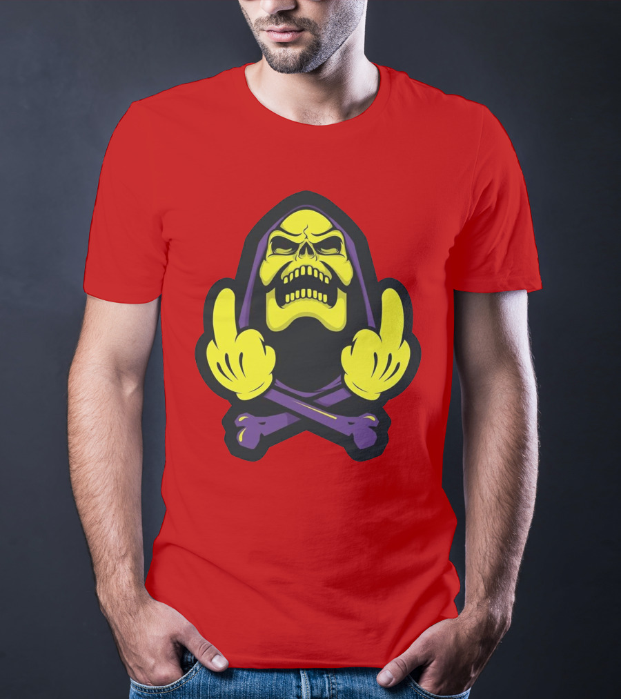 Skeletor Masters Of The Universe Skull Crossbones Gesture T-Shirt