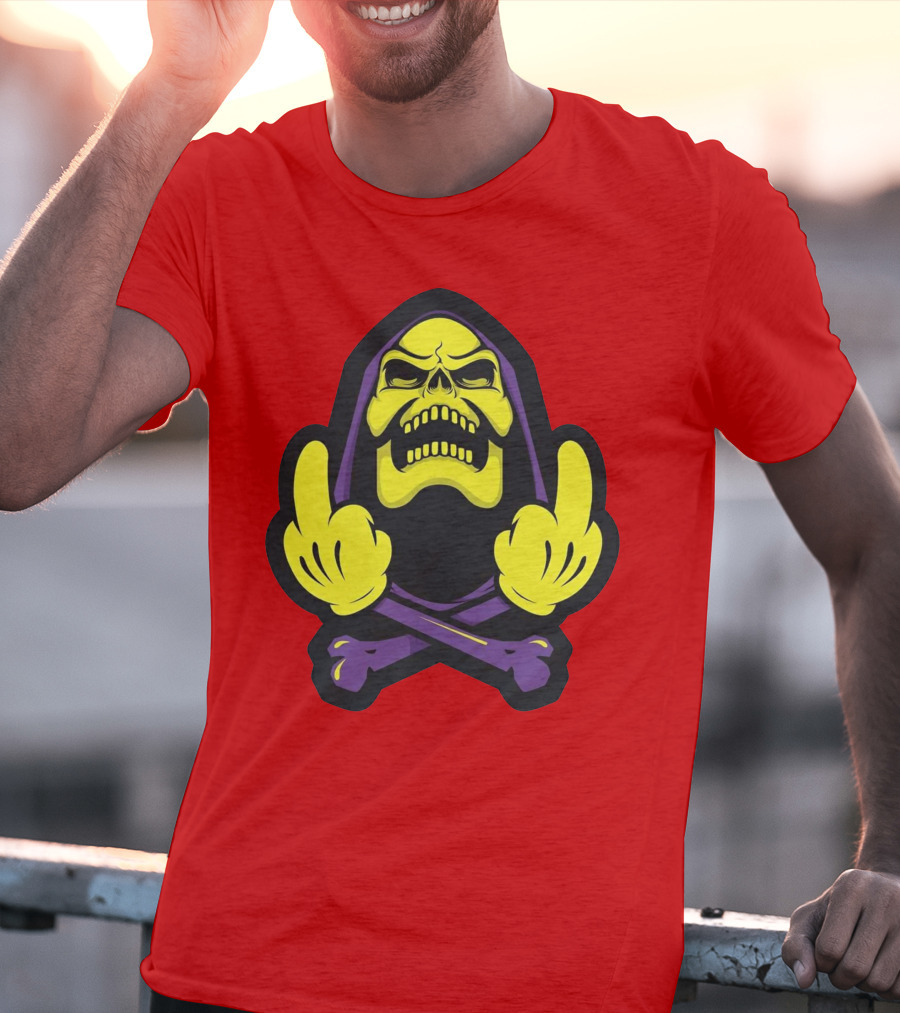 Skeletor Masters Of The Universe Skull Crossbones Gesture T-Shirt