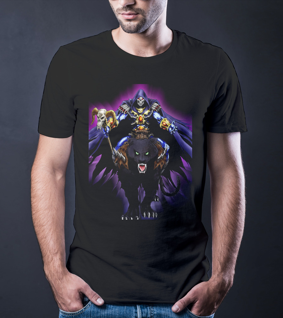 Skeletor Riding Panthor Masters Of The Universe Fantasy T-Shirt