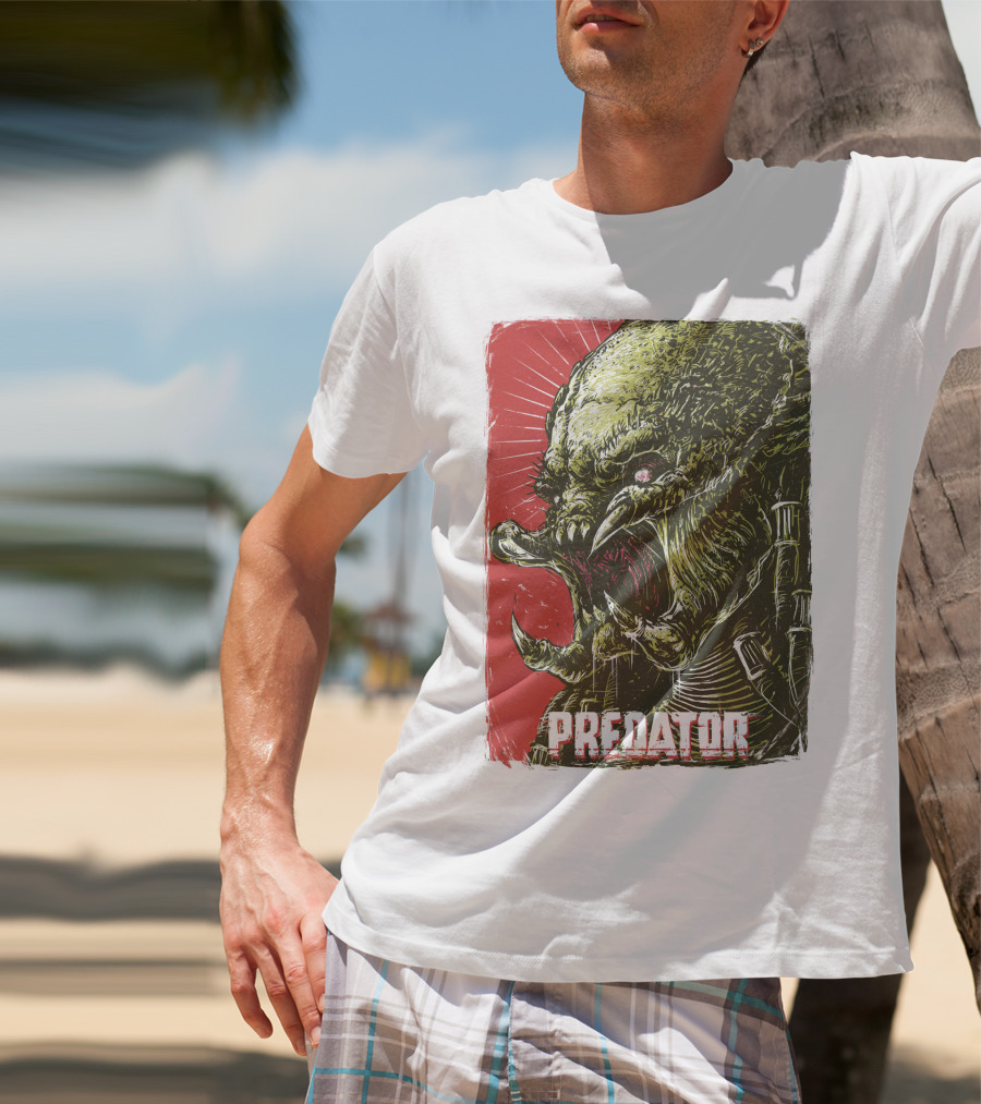 Predator Alien Creature Stylized Artwork Vintage Film T-Shirt