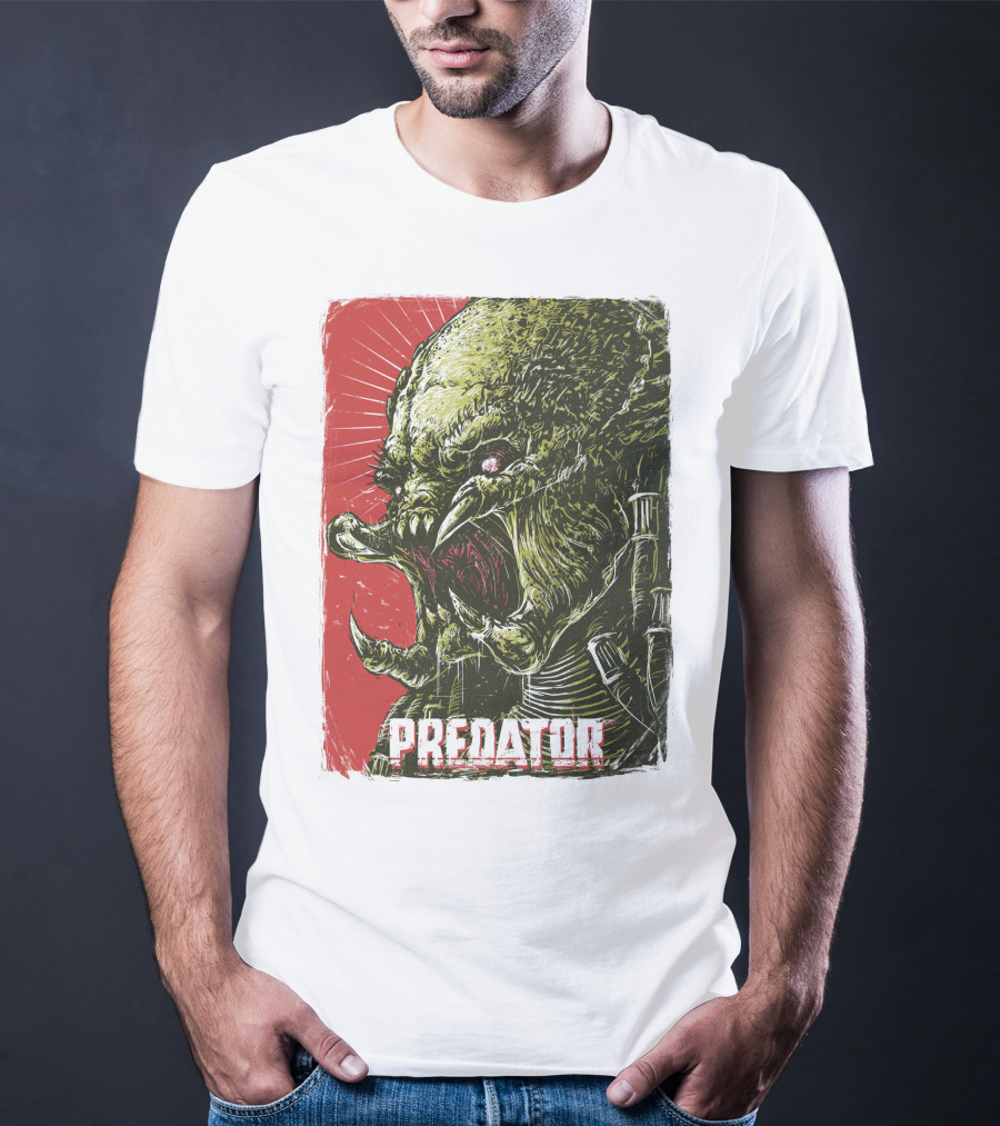 Predator Alien Creature Stylized Artwork Vintage Film T-Shirt