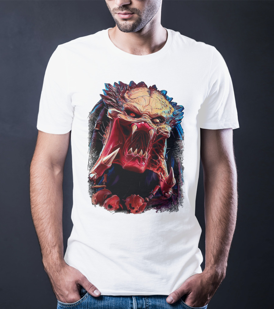 Predator Alien Creature Roaring Face T-Shirt
