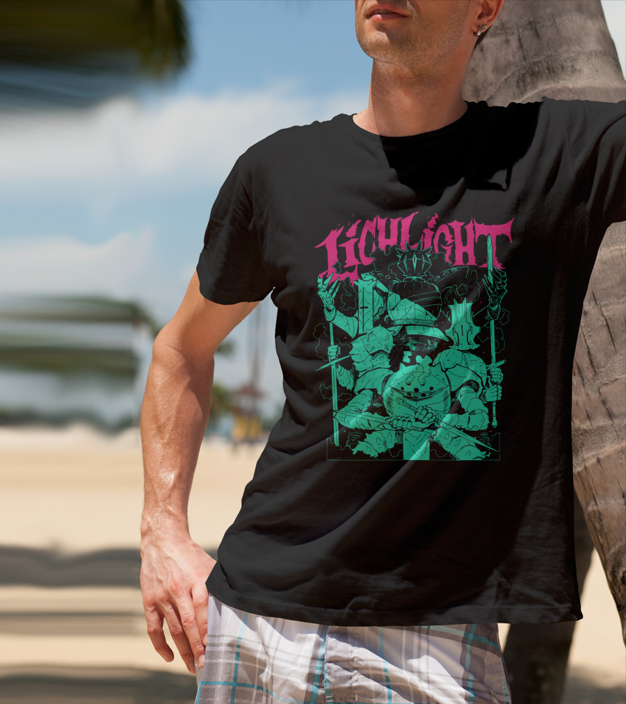 Lichlight Medieval Knight Skeleton Warrior T-Shirt