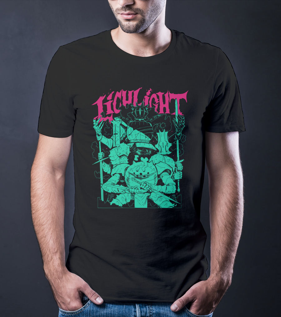 Lichlight Medieval Knight Skeleton Warrior T-Shirt