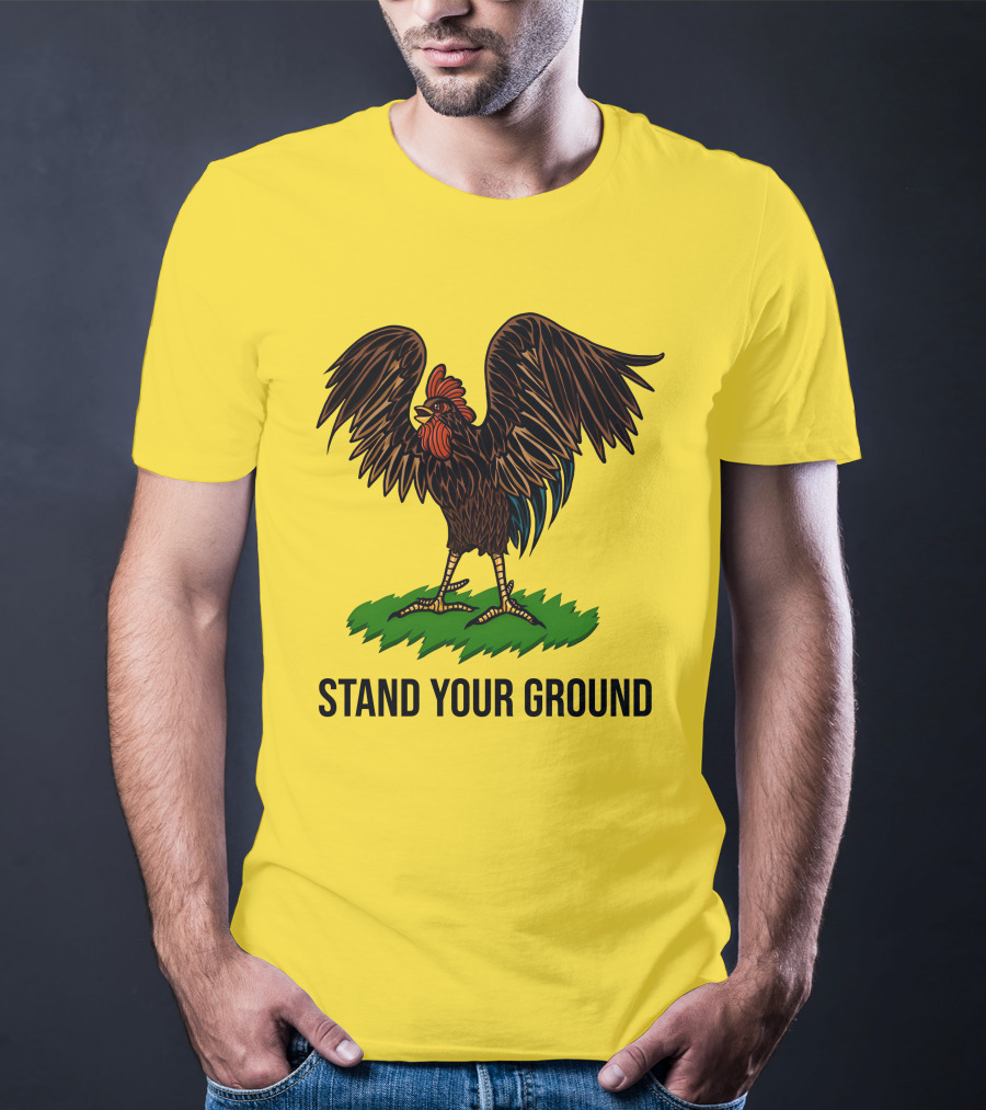 Stand Your Ground Rooster On Grass T-Shirt